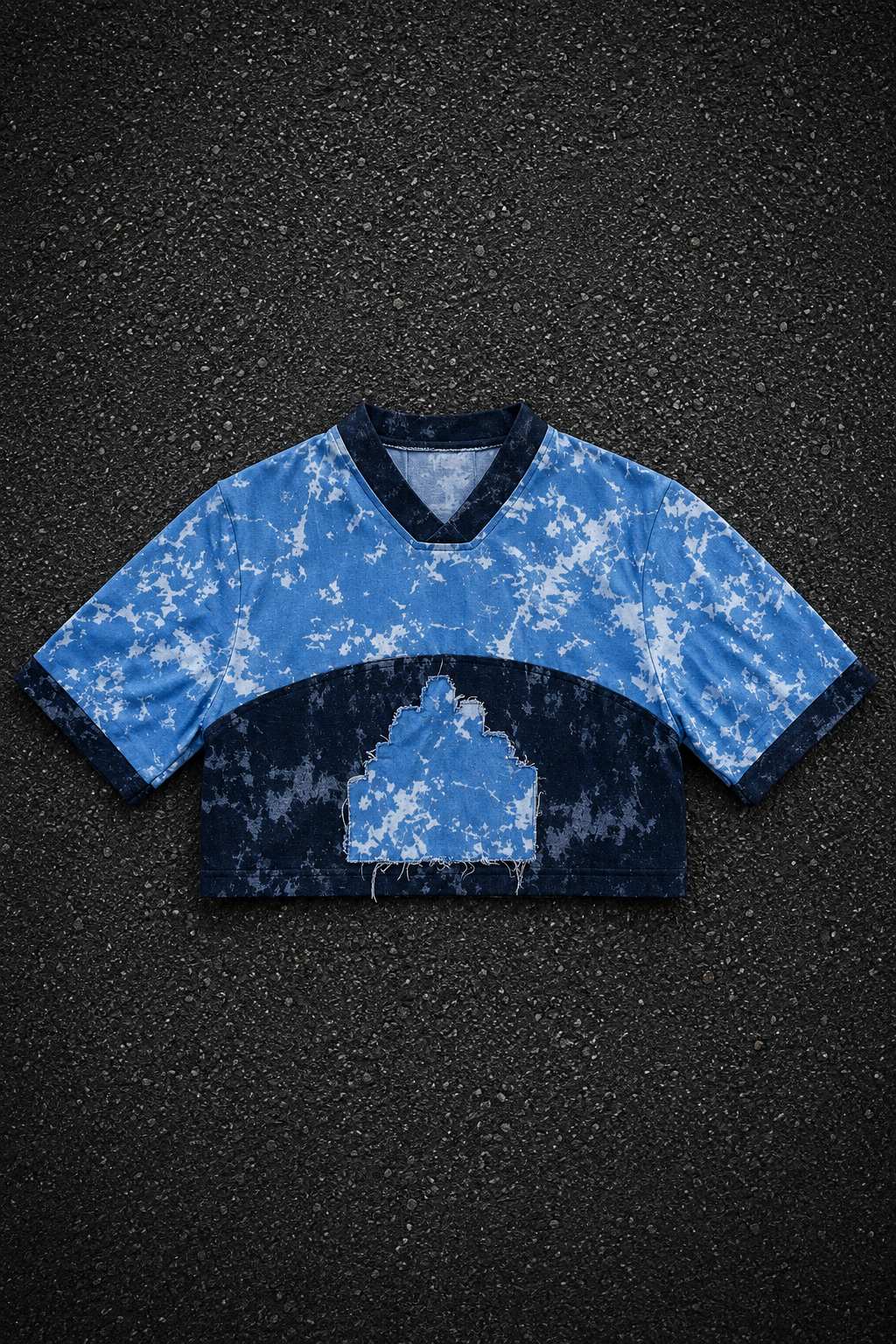 Denim woman’s crop Jersey marble edition