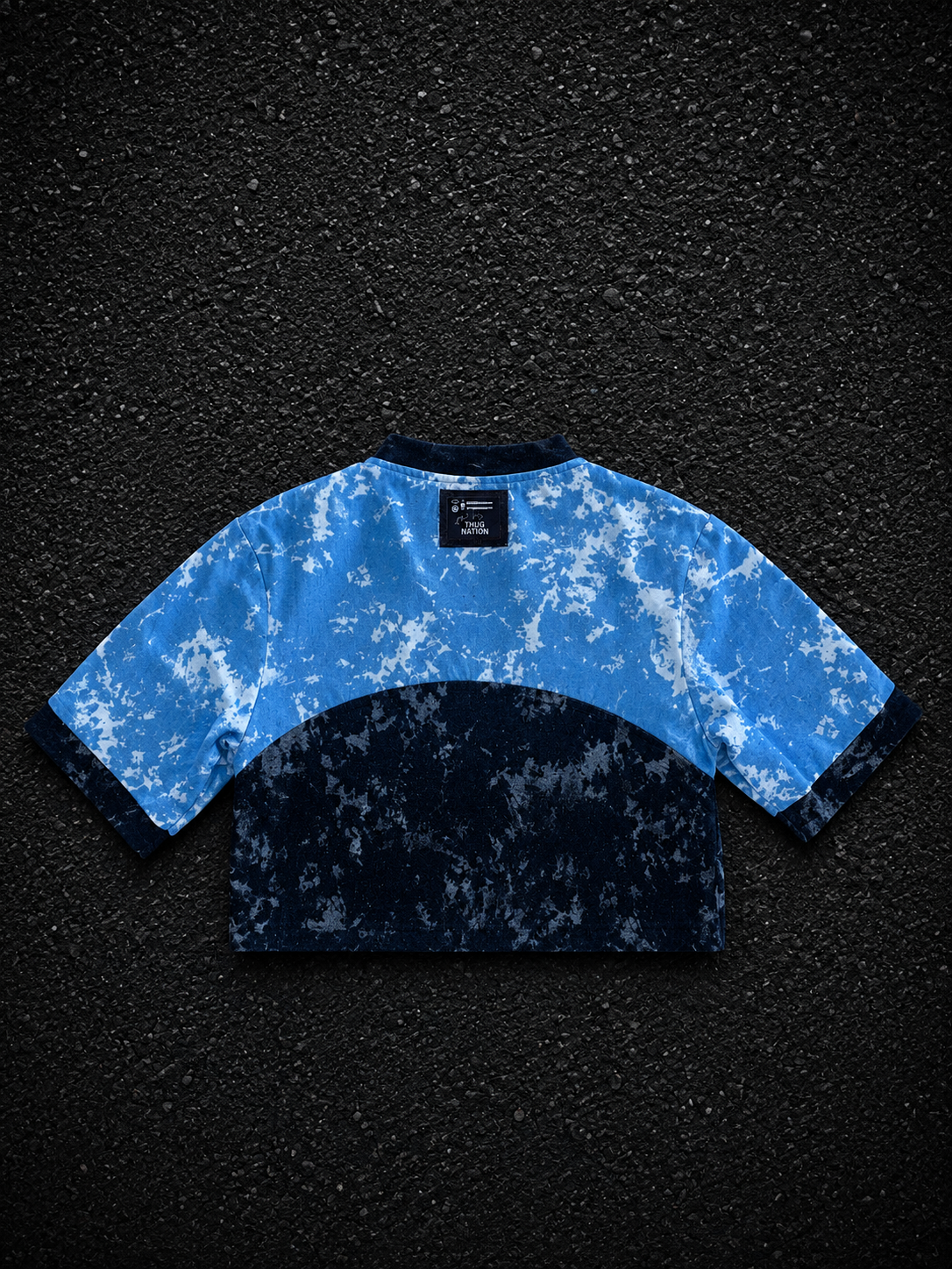 Denim woman’s crop Jersey marble edition